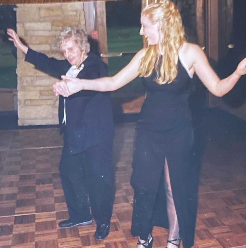 Allison dancing with her grandma.
